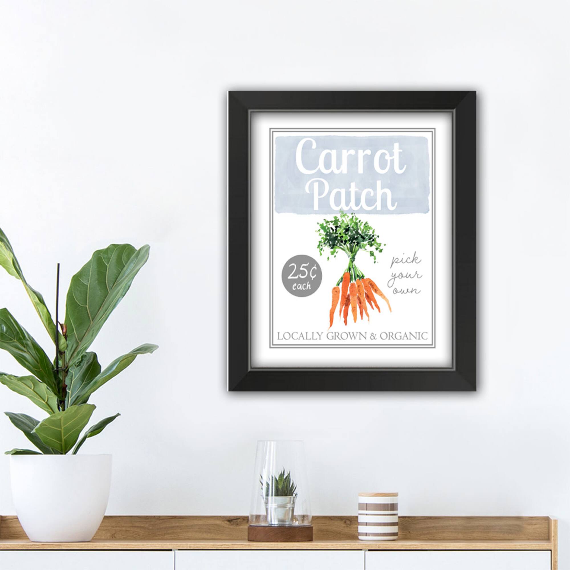 Carrot Patch Sign 4 11" x 14" Black Framed Print Under Plexiglass